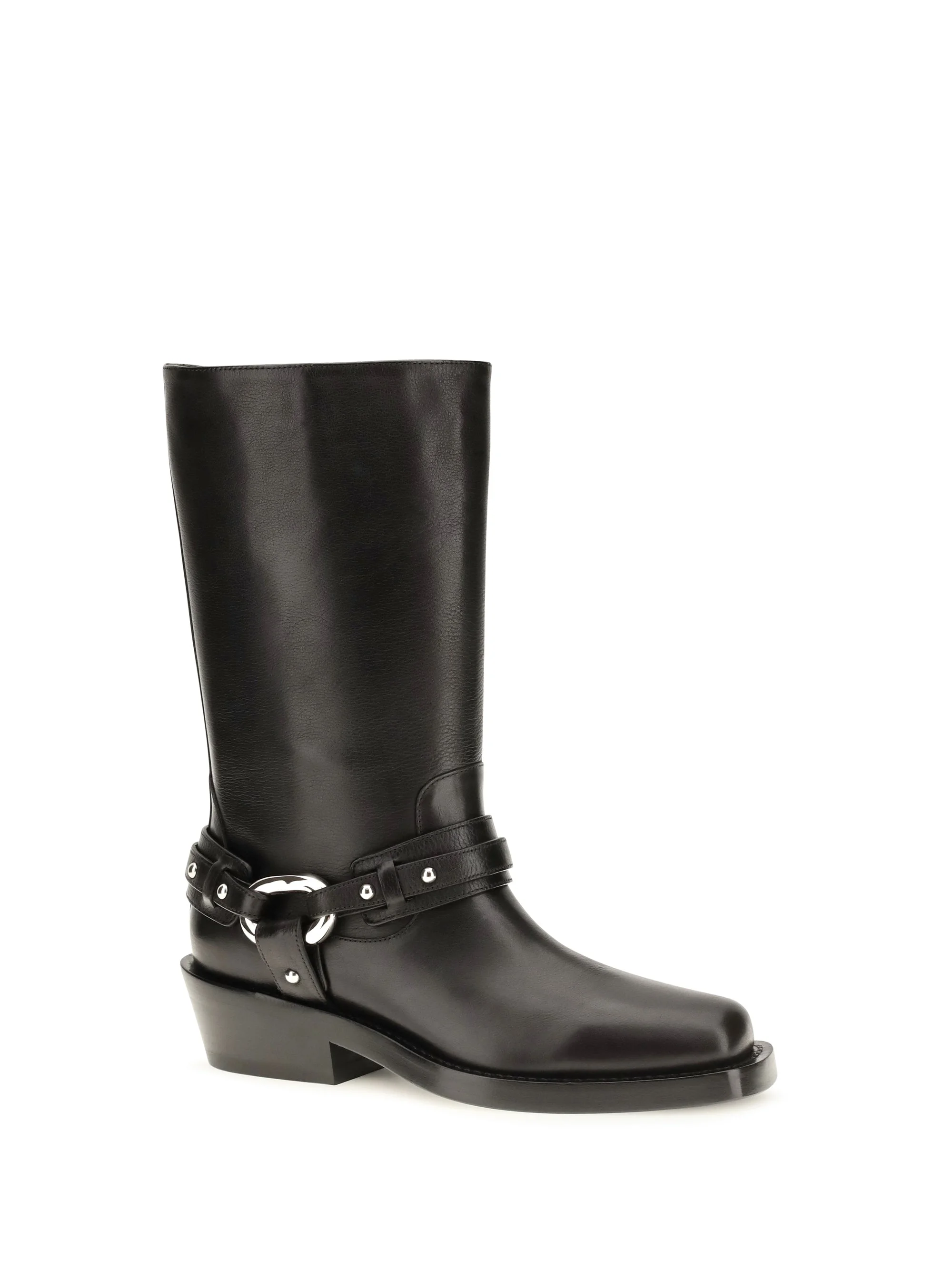 Rabanne Calf Leather Boot — Black - 1