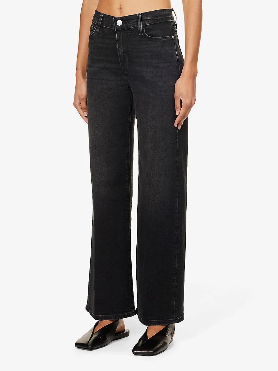 Le Slim high-rise wide-leg regular-fit stretch-denim jeans - 3