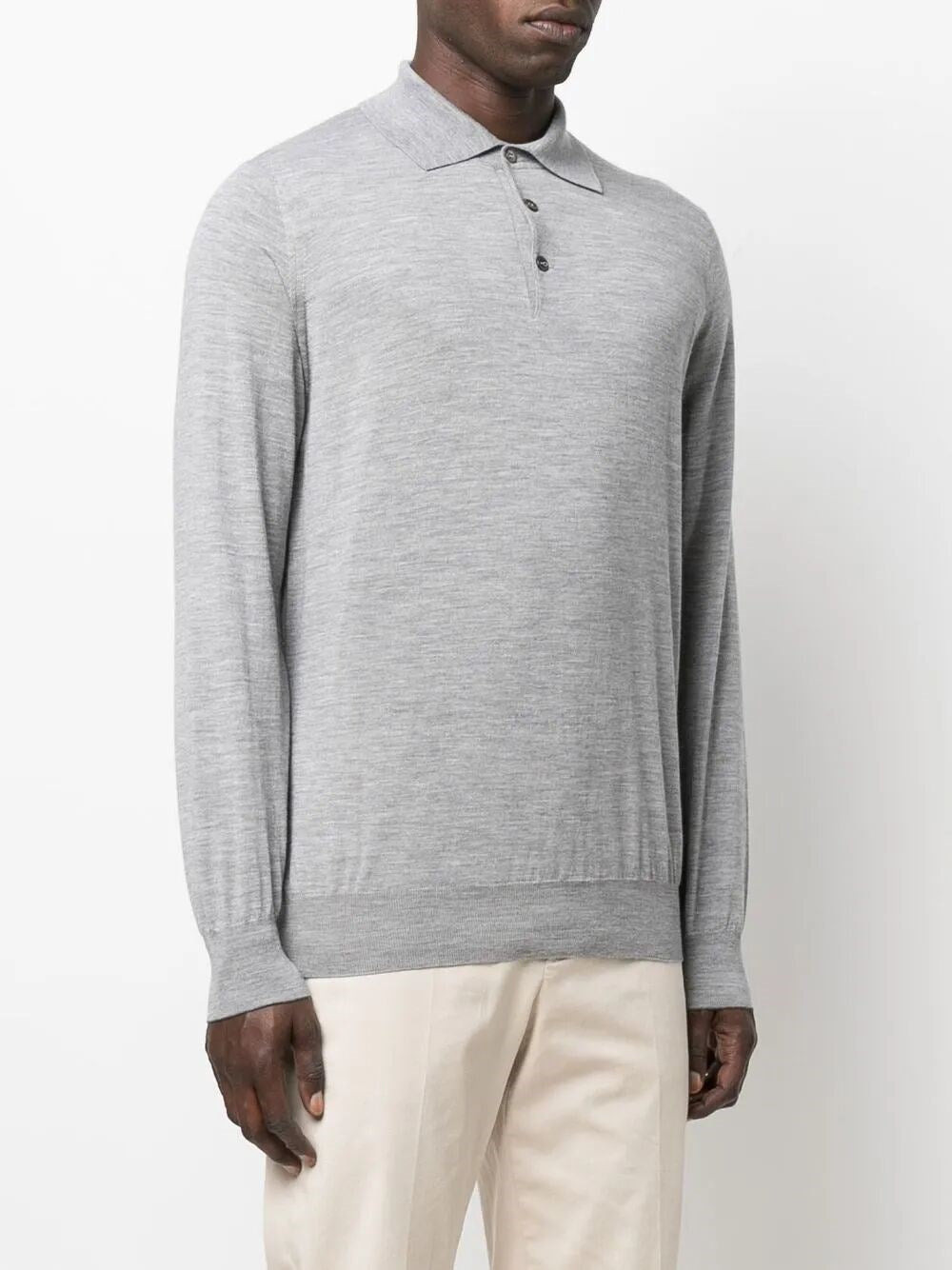 Brunello Cucinelli Men Polo-Style Lightweight Sweater - 4
