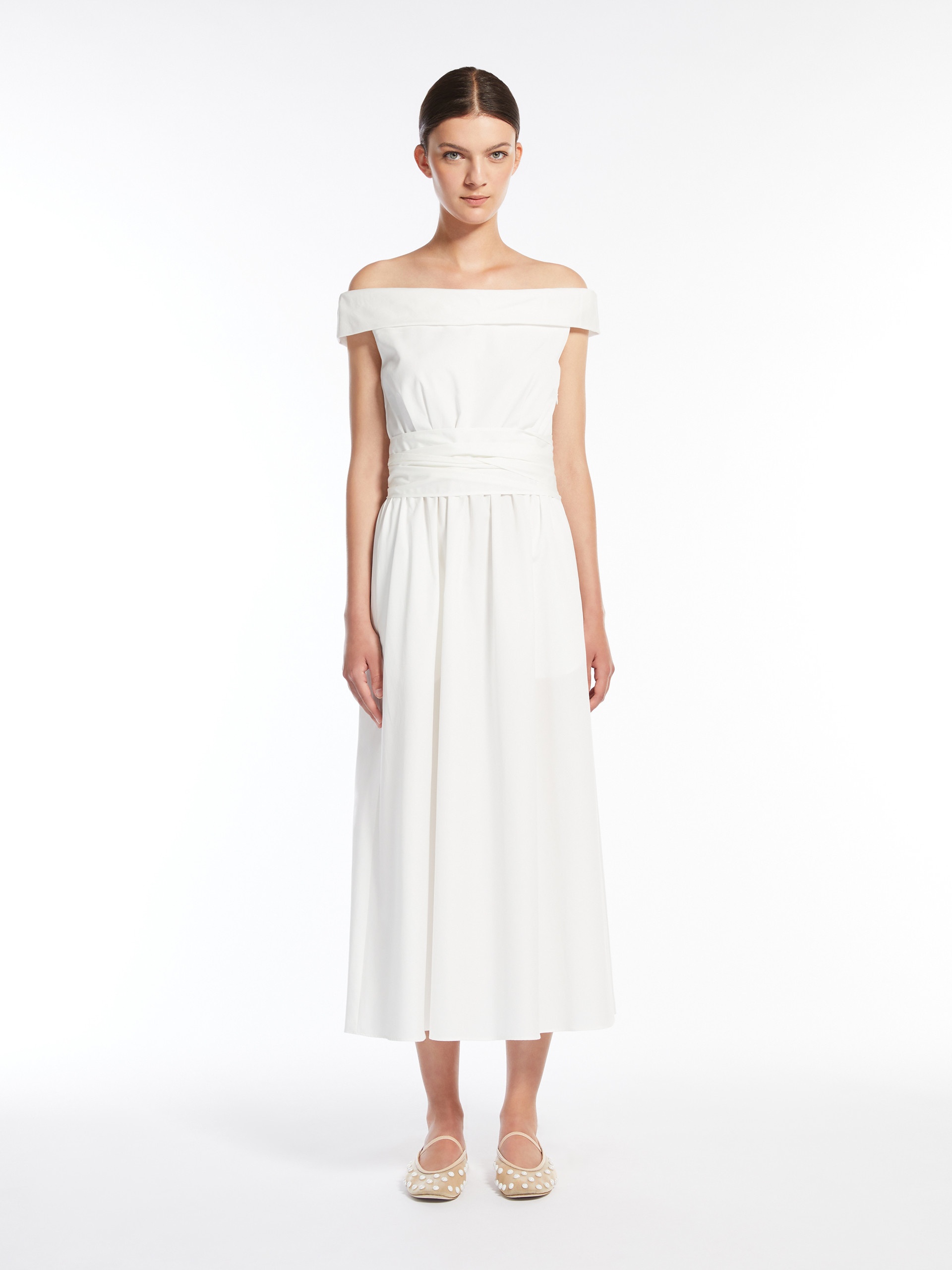 PROSIT Off-the-shoulder poplin dress - 3