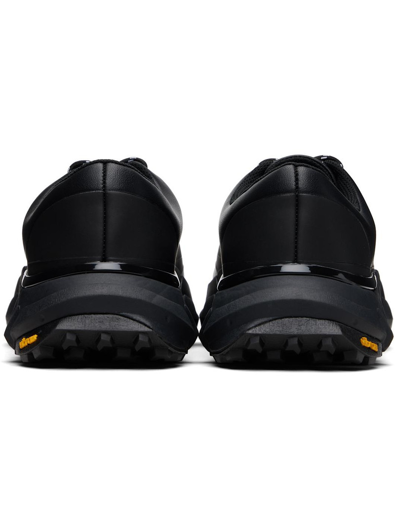 Black Synthetic Leather Low Top Sneakers 2