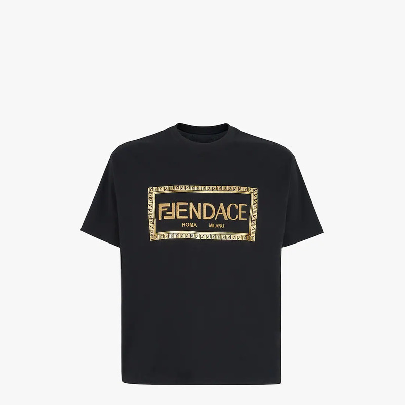 Fendace Logo black jersey T-shirt 1