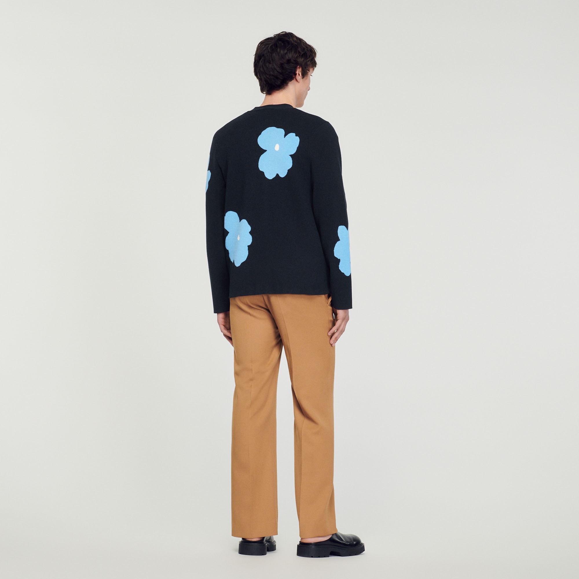 Knit cardigan with flower motifs - 6