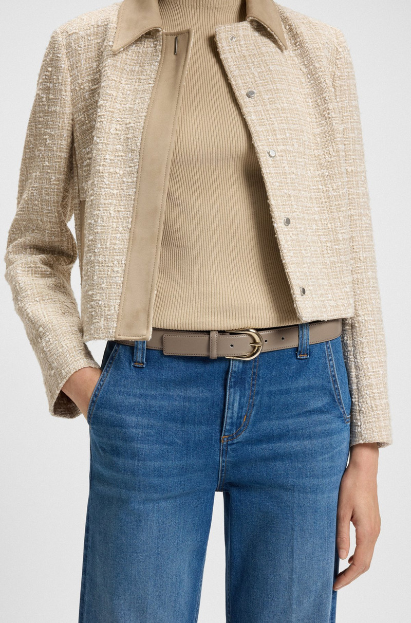 BOSS ITALIAN-LEATHER BELT WITH LOGO BUCKLE outlook