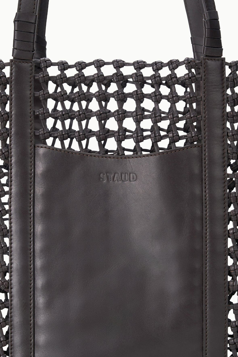 STAUD GETAWAY HAND-KNOTTED TOTE BAG ESPRESSO 8