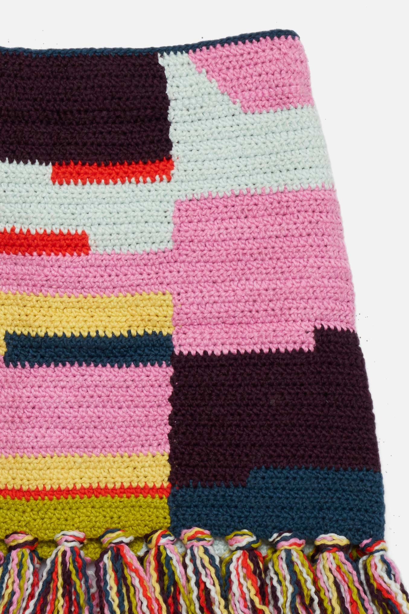 HAND KNIT MINI FRINGE SKIRT - 5