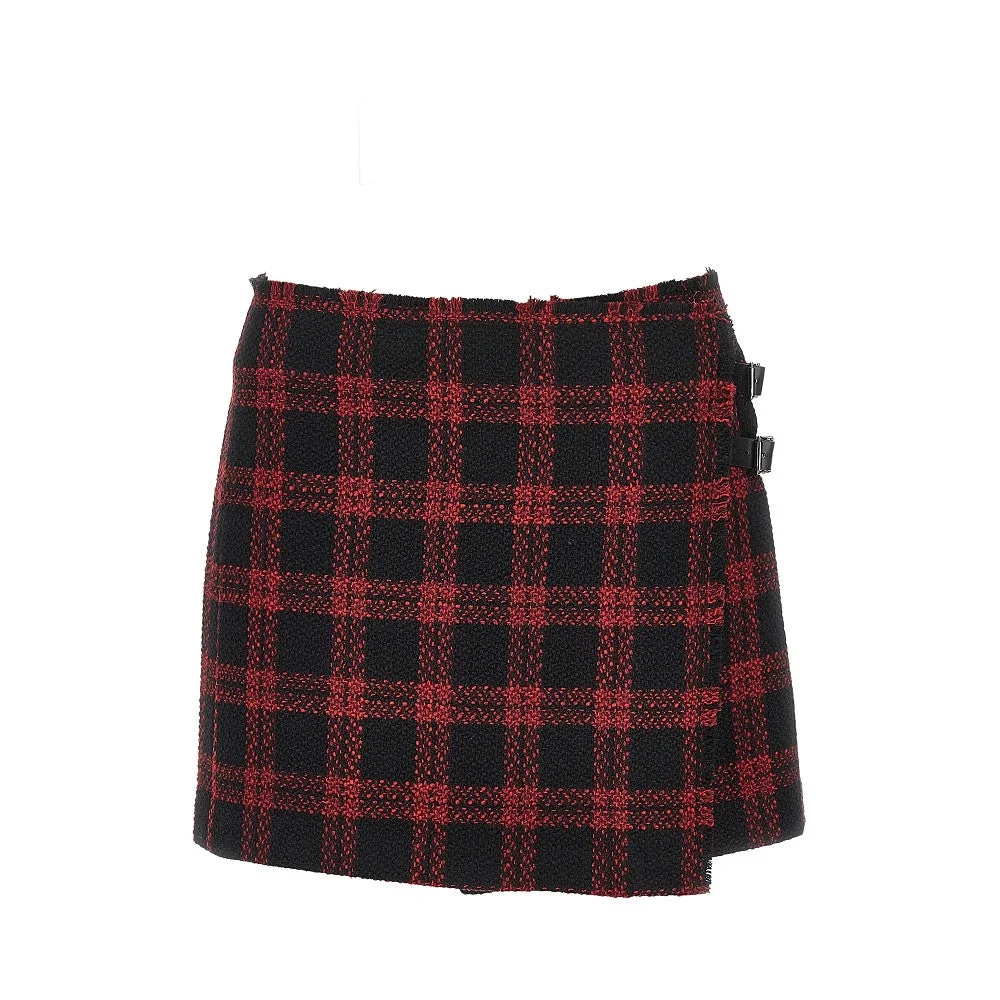 CHECK TWEED MINI SKIRT - 1