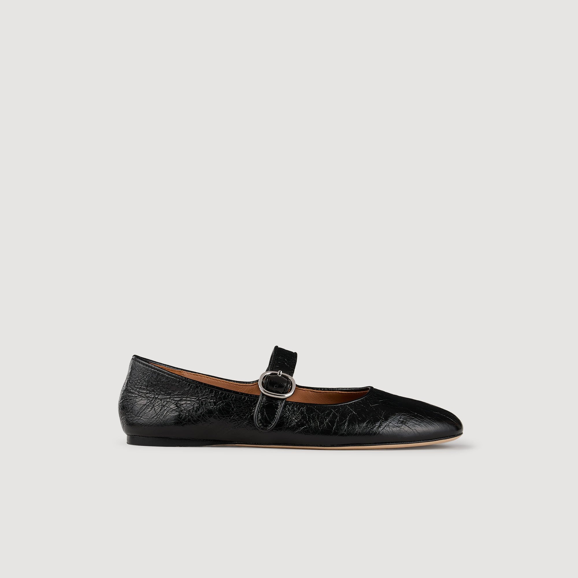 SHINY LEATHER BALLET FLATS - 5
