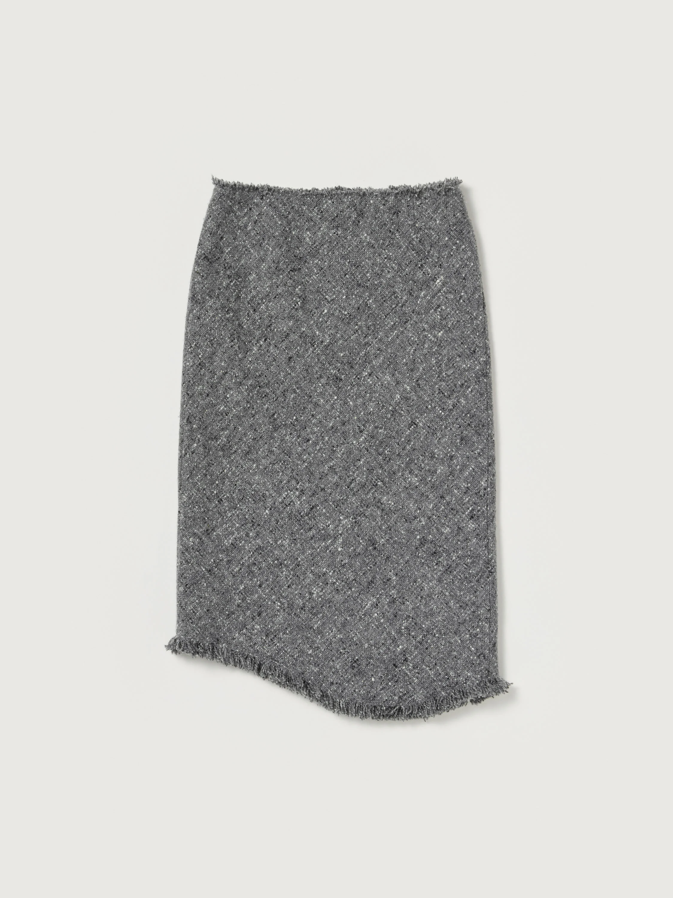 HOMESPUN TWEED FRINGE SKIRT - 1