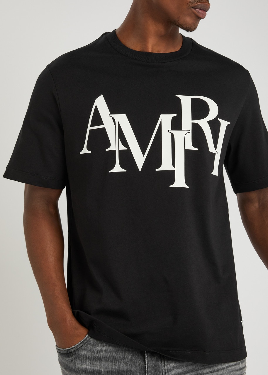 Amiri Staggered Logo Cotton T-shirt - 5