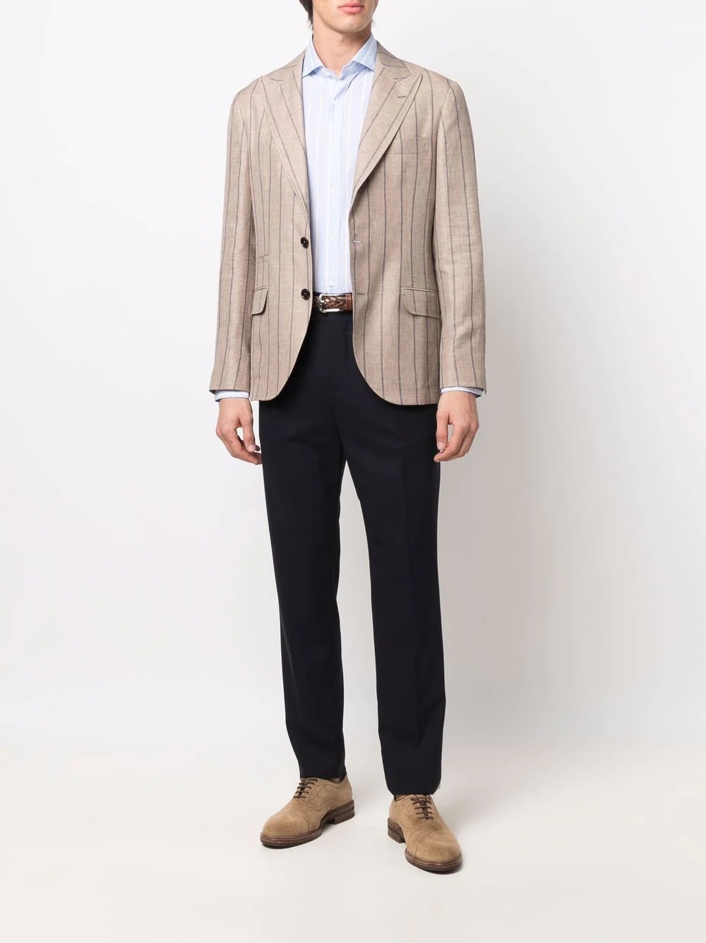 vertical stripe print shirt - 2