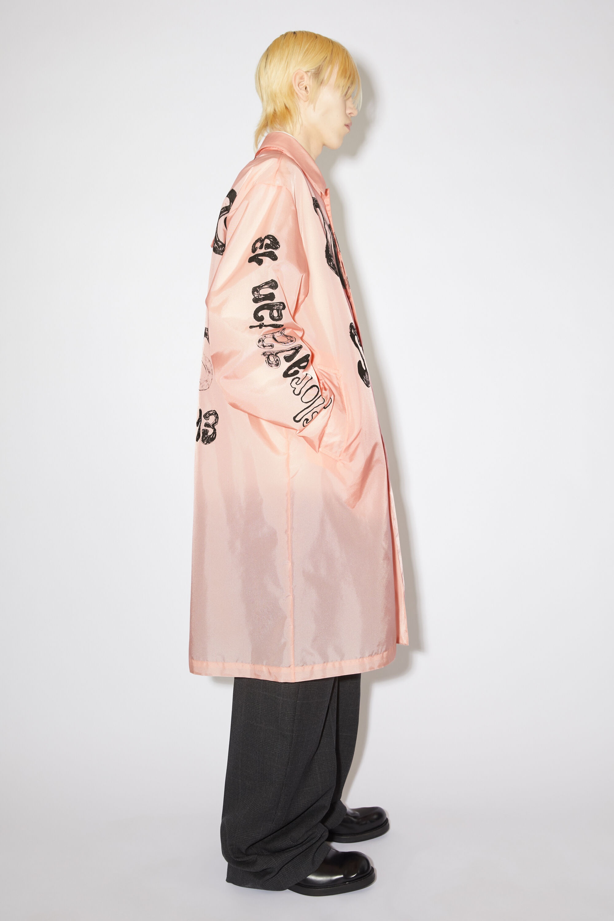 Nylon logo coat - Peach pink - 4