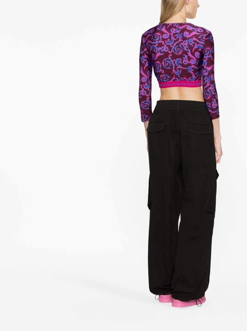 Barocco-print crop top - 3