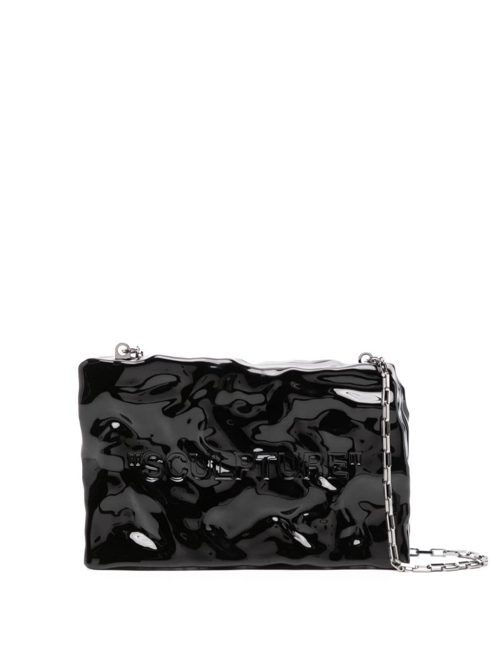 Quote textured clutch bag - 1