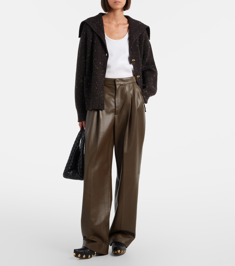 Bottega Veneta Pleated leather straight pants outlook
