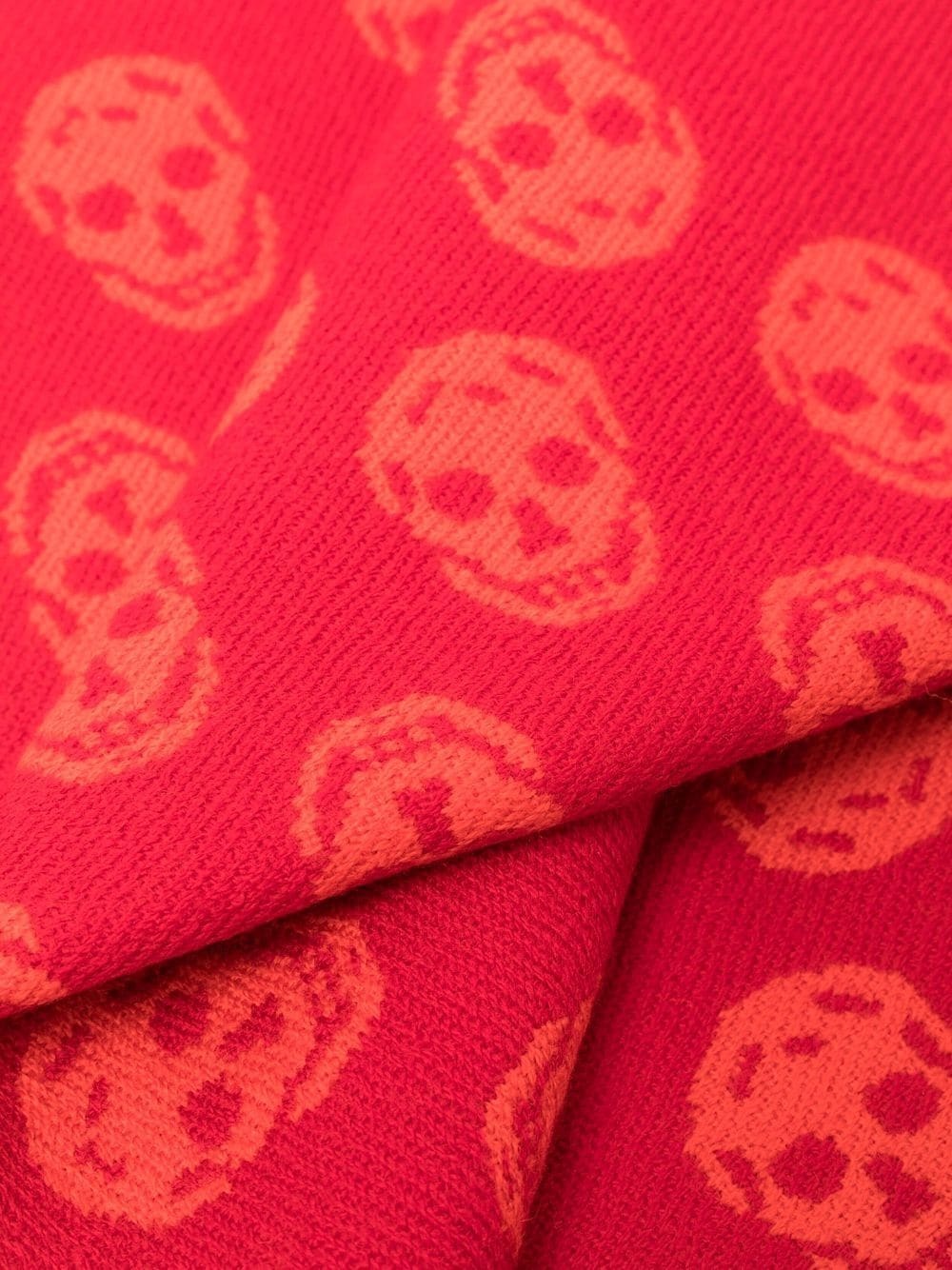 skull-embroidered wool scarf - 3