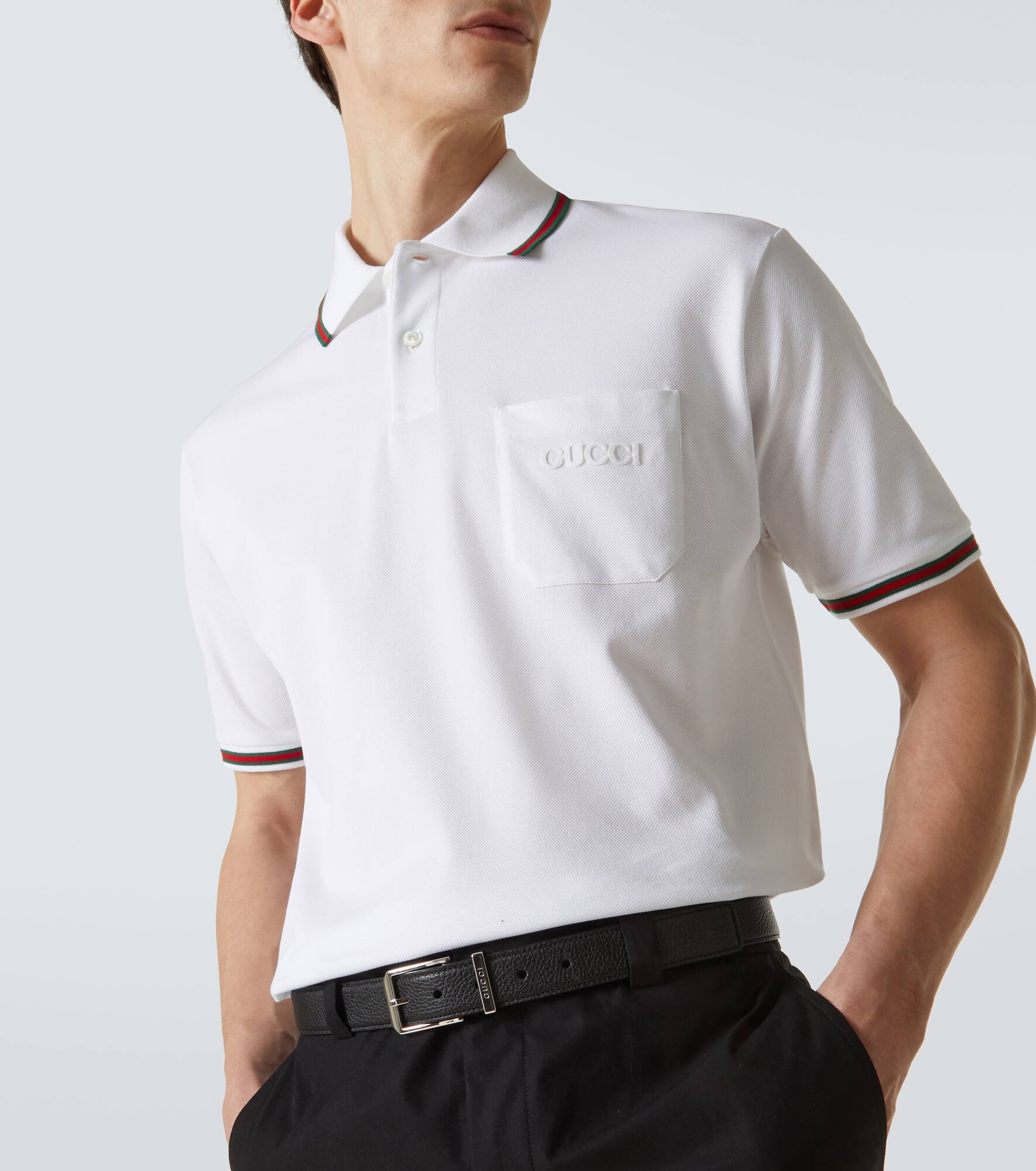 Web Stripe cotton-blend piqué polo shirt - 5