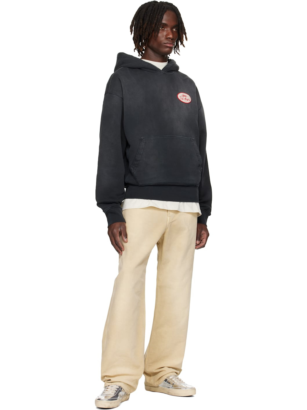 Black Station Patch Oversized Hoodie - 4