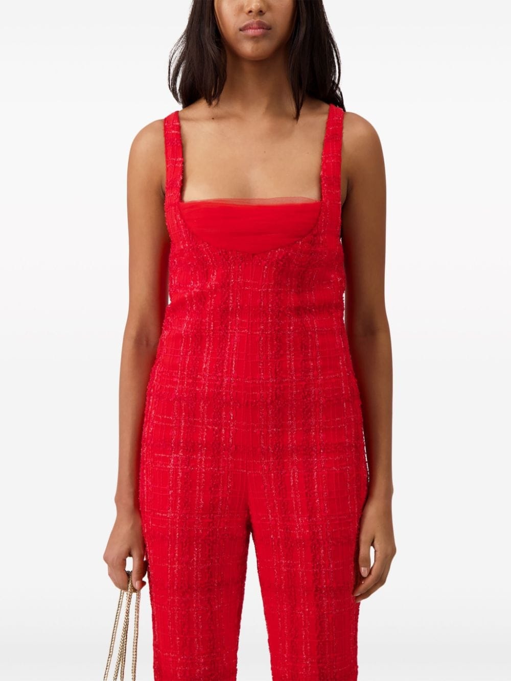 flared tweed jumpsuit - 5