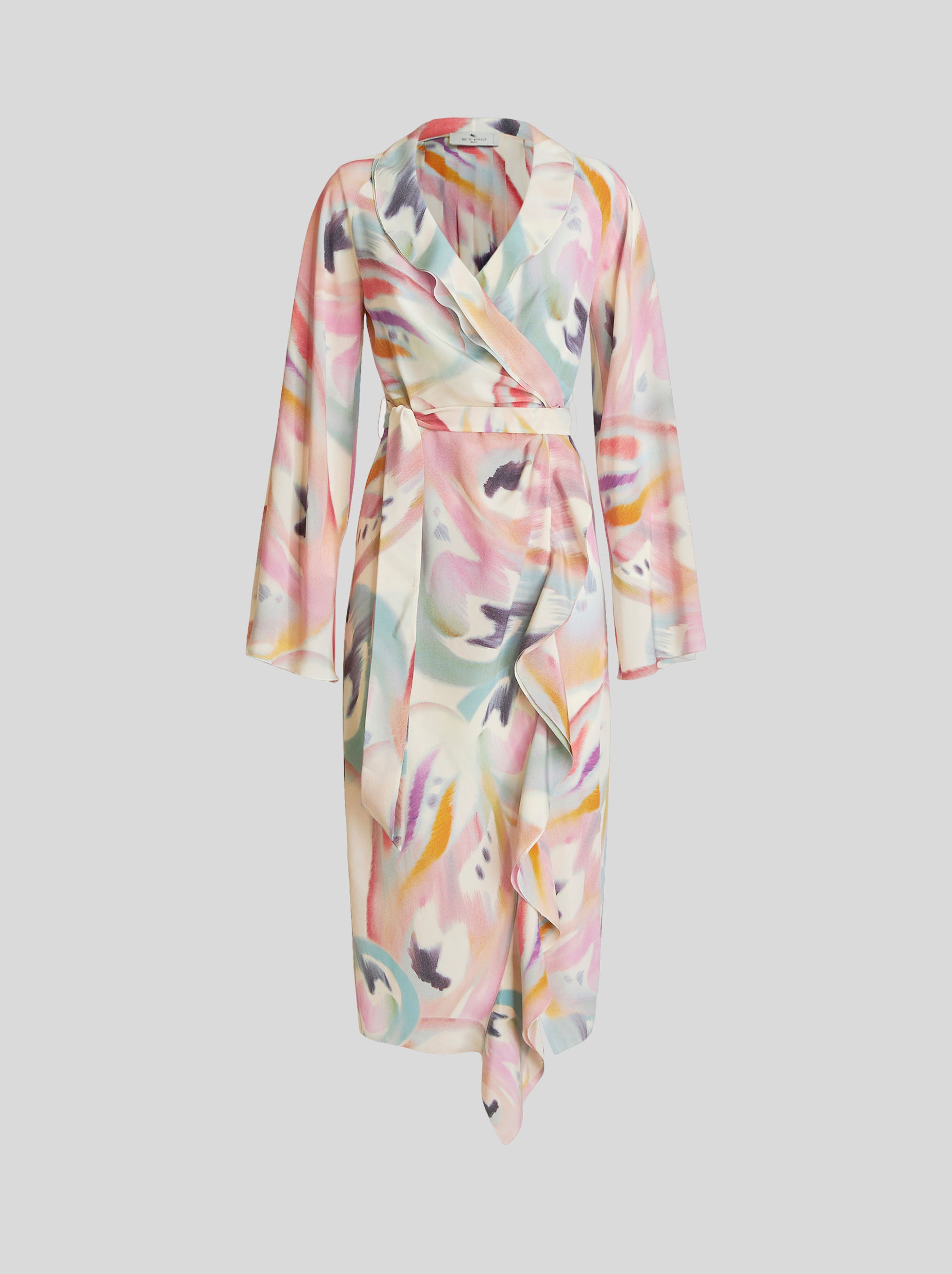 BUTTERFLY PRINT SILK DRESS - 1