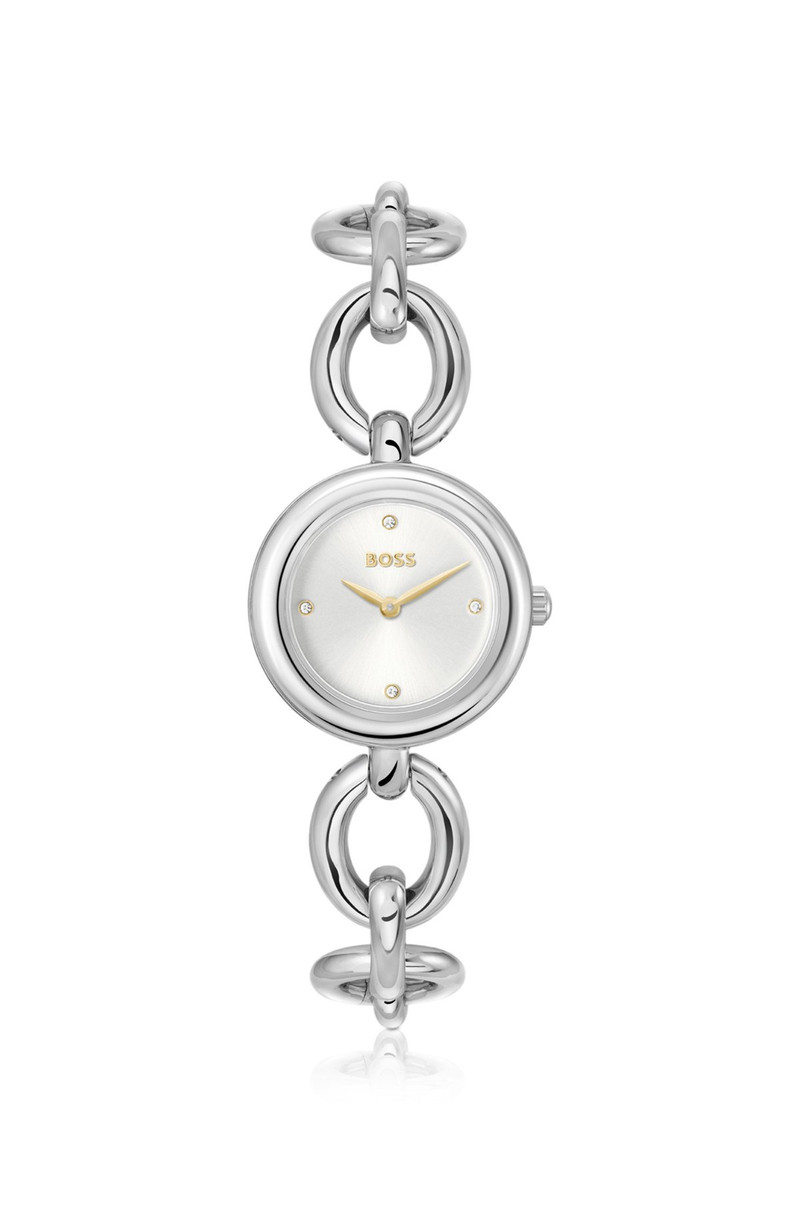 SILVER-TONE WATCH WITH RING BRACELET 1
