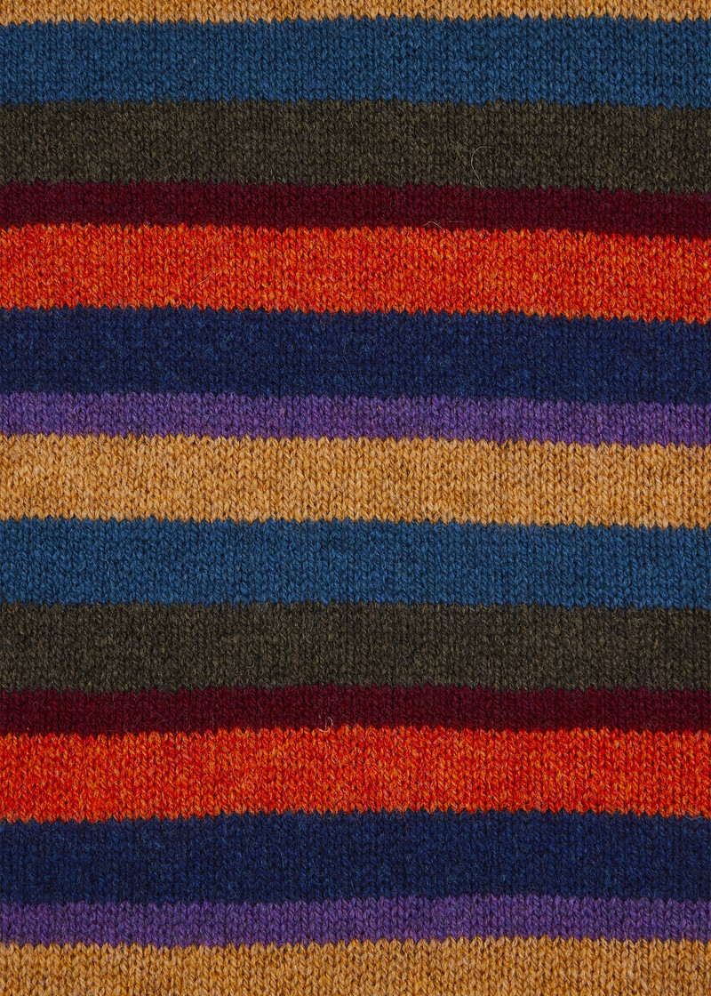 Burgundy 'Seasonal Stripe' Beanie and Scarf Set 5