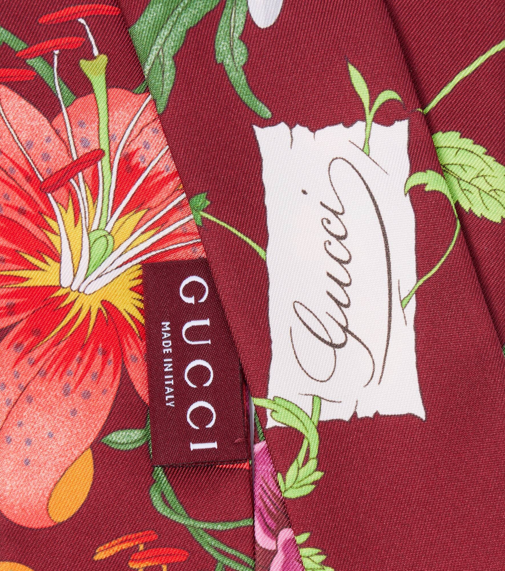 Floral silk twill scarf - 5