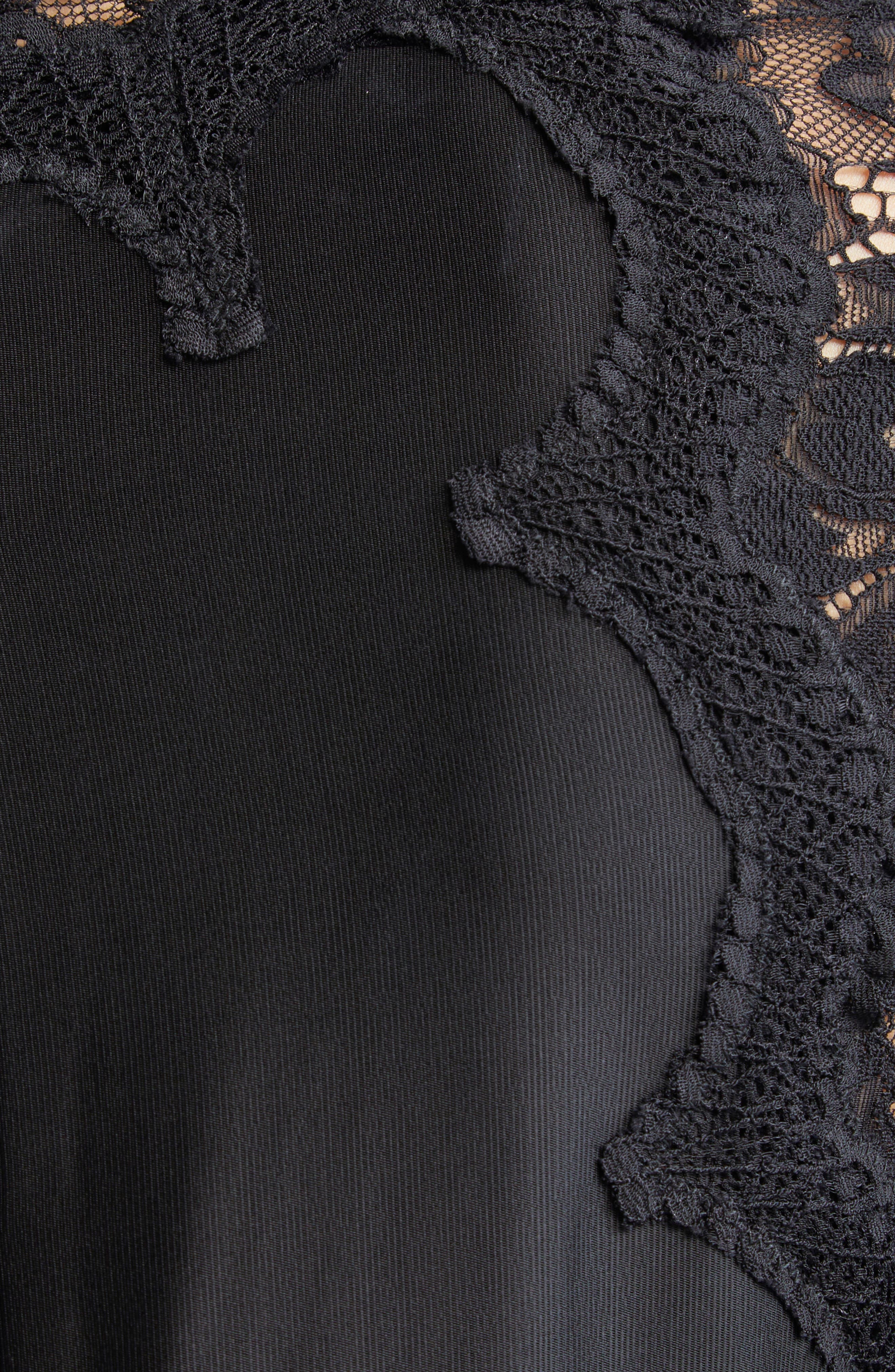 Rabanne Long Sleeve Lace & Jersey Dress in Black at Nordstrom - 6