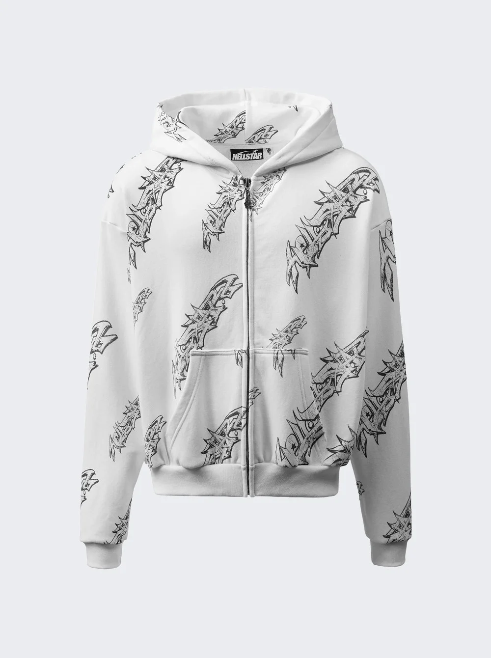 Roll Print Graffiti Zip Up White - 1