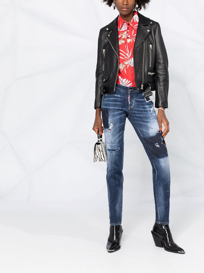 DSQUARED2 distressed slim-fit jeans outlook