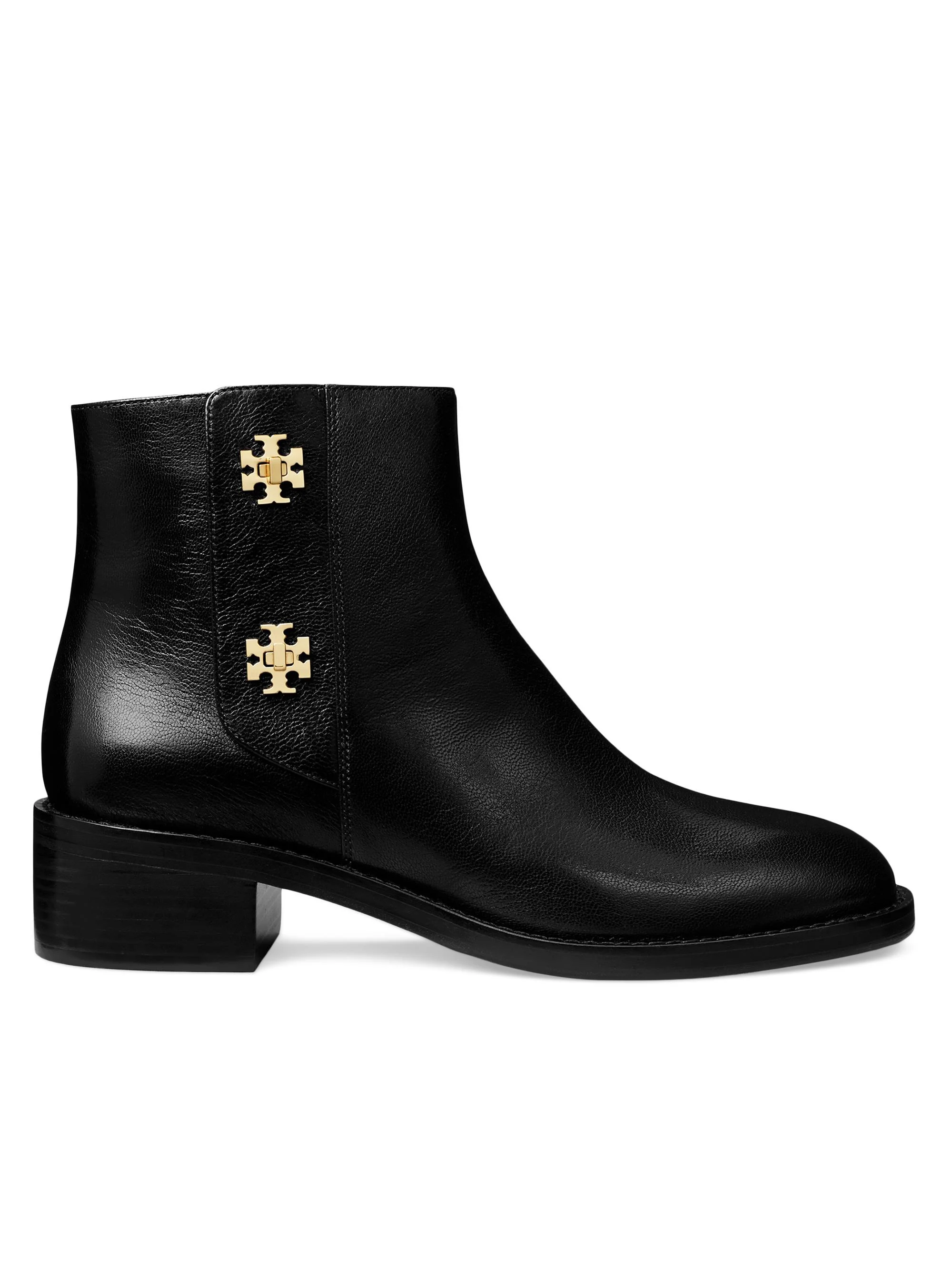 Women's T-Lock Leather Ankle Boots - Perfect Black - 1