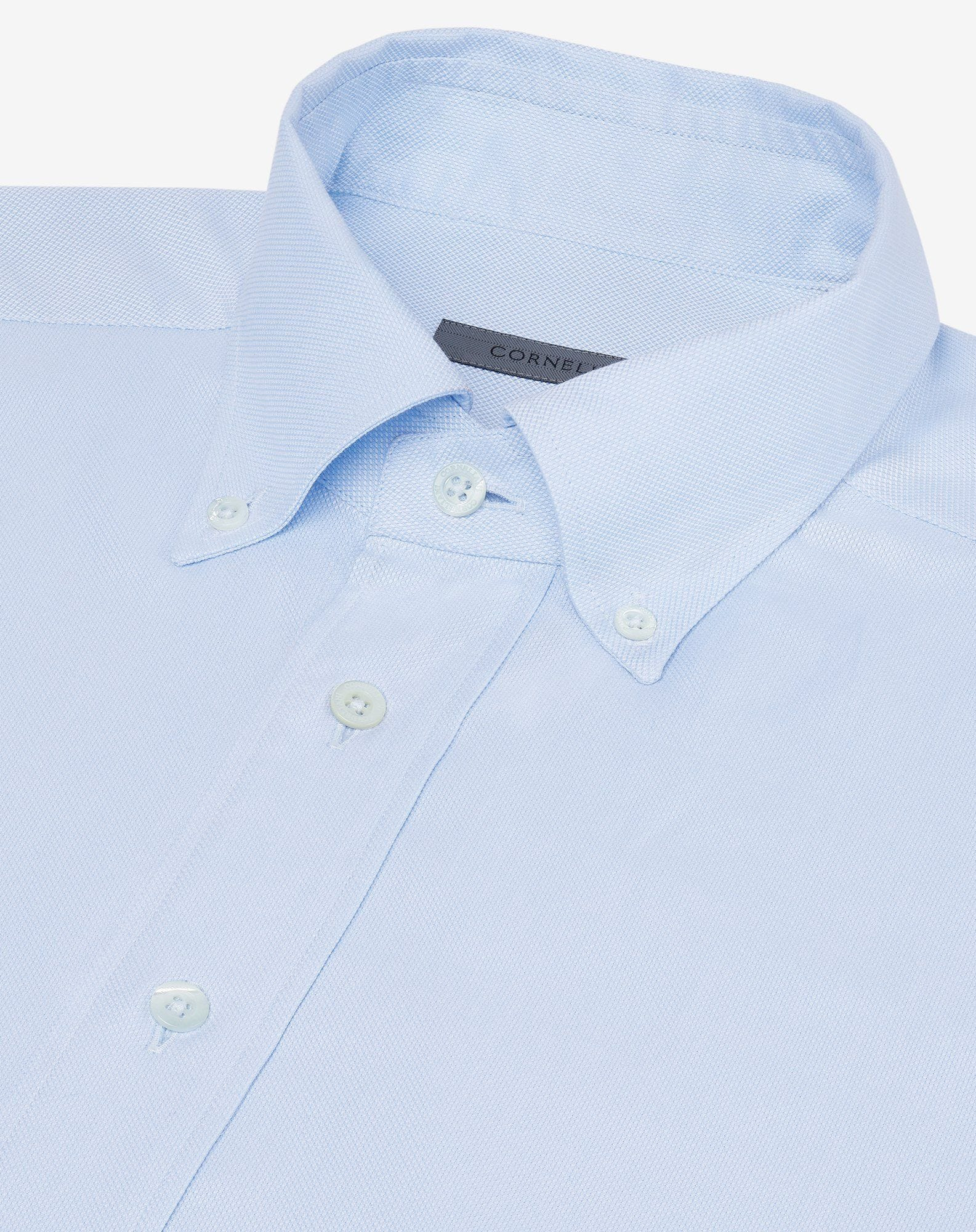 Light blue royal Oxford cotton shirt - 2