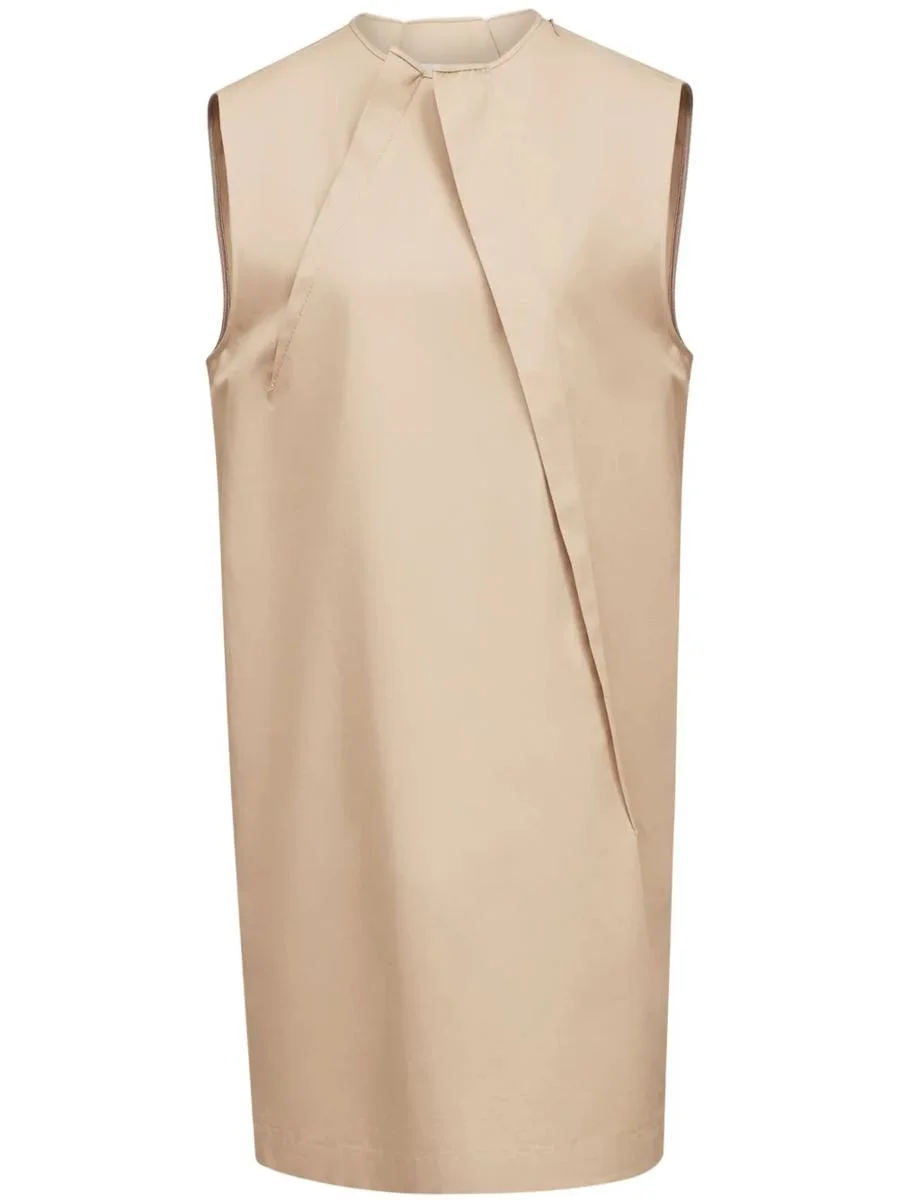 Mm6 Maison Margiela Dress With Cap Sleeves And Pleats - 1