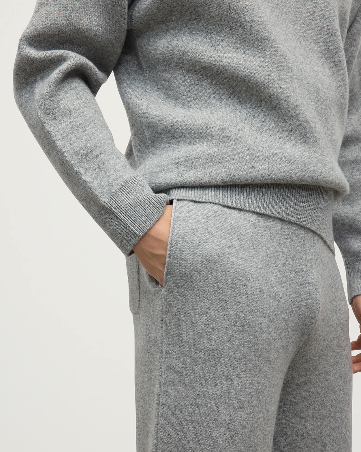 Double Face Grey Tapered Joggers - 5