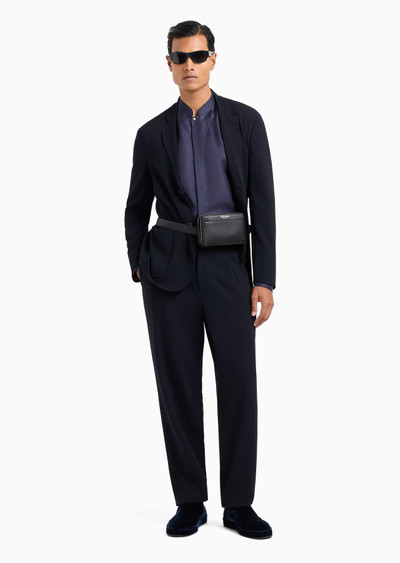 GIORGIO ARMANI Single-breasted, virgin-wool jacket outlook