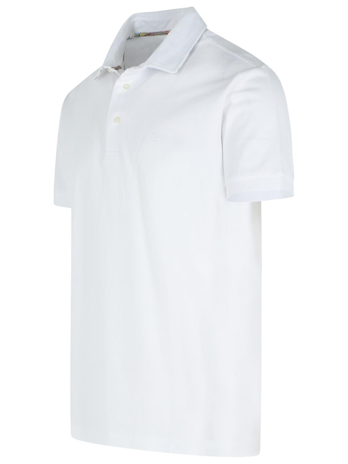 Etro 'Roma' White Cotton Polo Shirt Men - 2