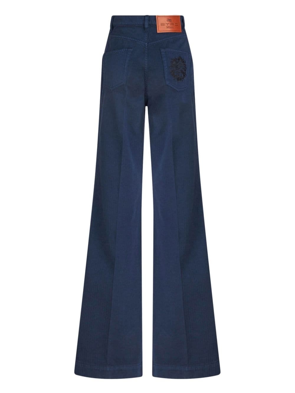 logo-embossed button high-rise flared jeans - 6