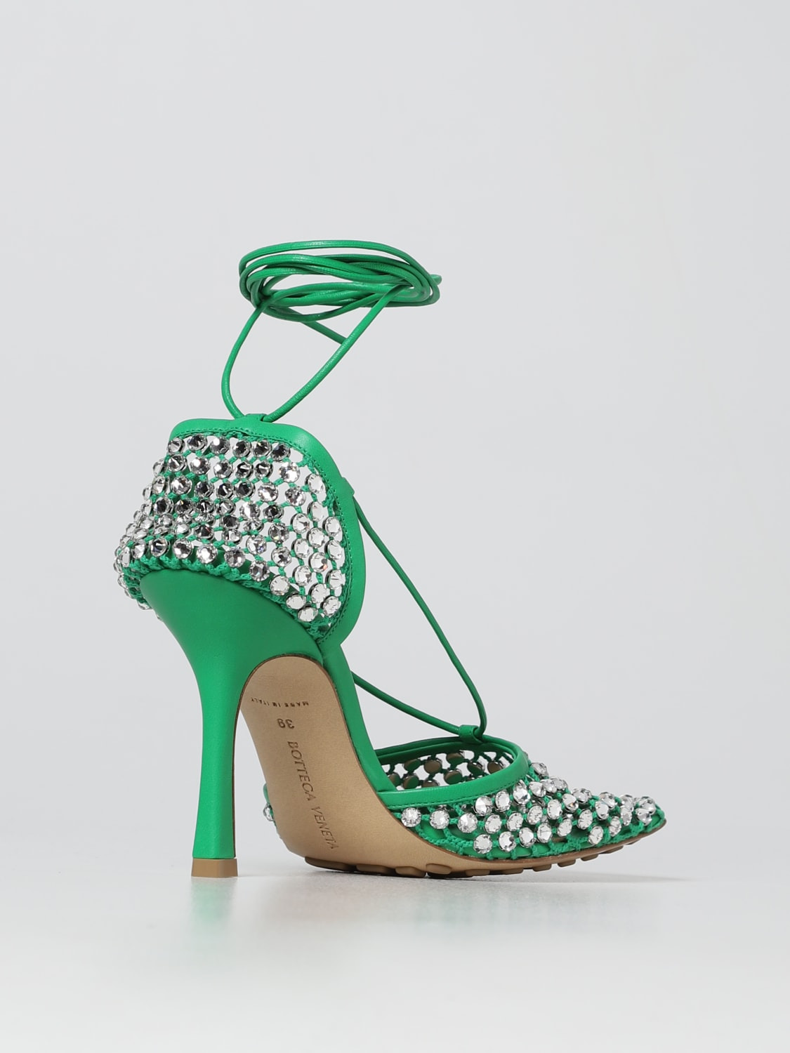 Bottega Veneta Sparkle stretch lace-up sandals - 3