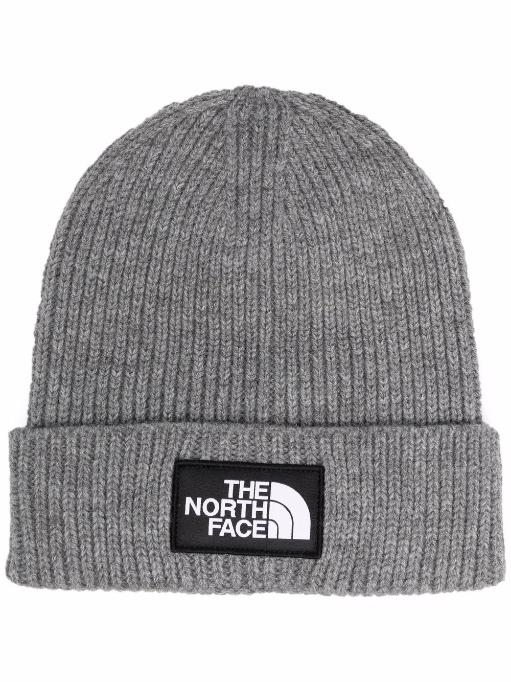 logo-patch ribbed beanie - 1