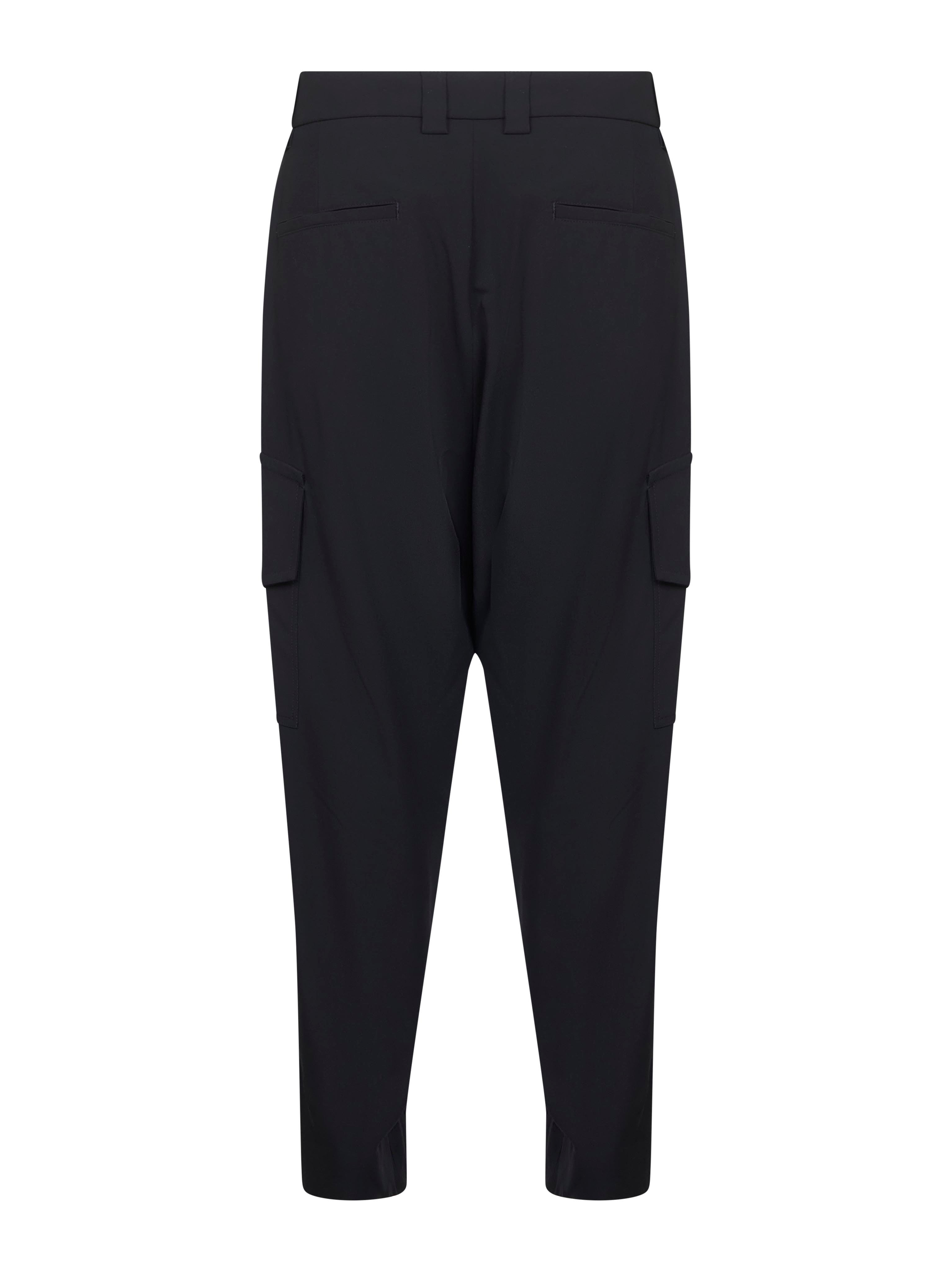Blue virgin wool crepe cargo trousers - 2