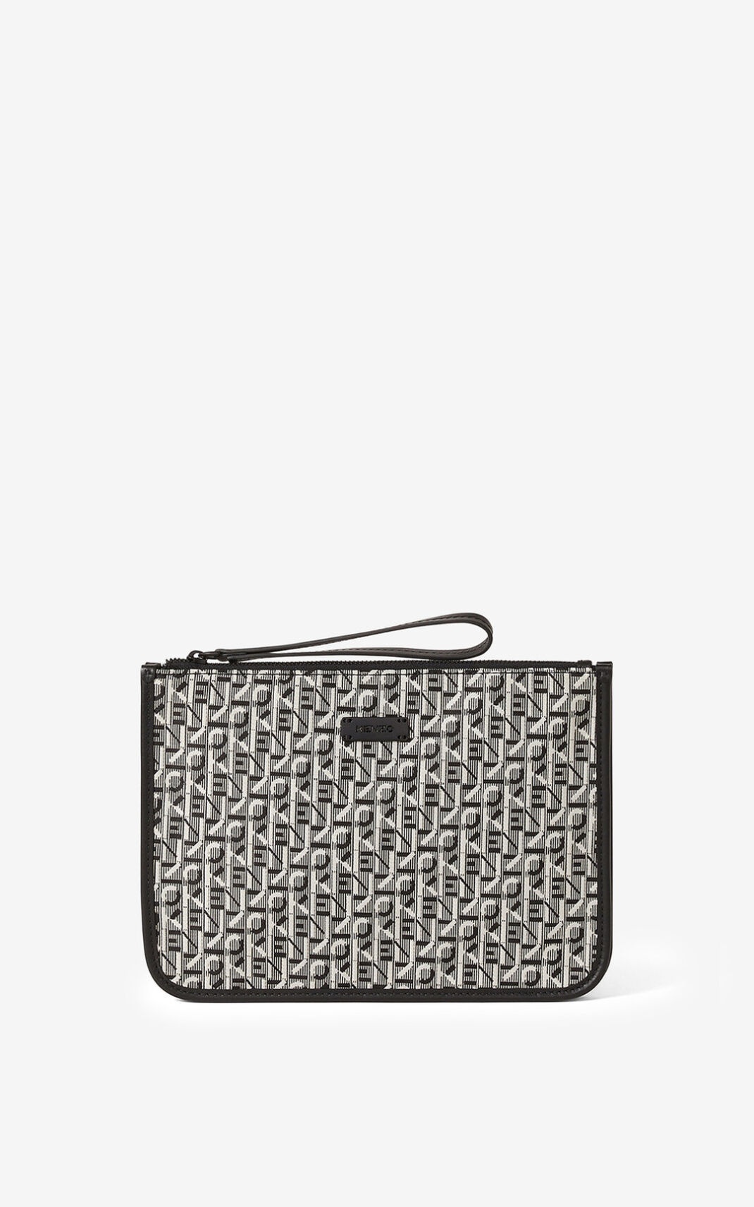 Courier gusseted jacquard clutch - 1