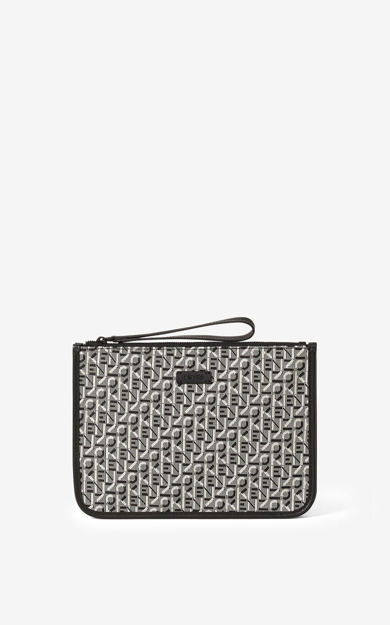 Courier gusseted jacquard clutch 1