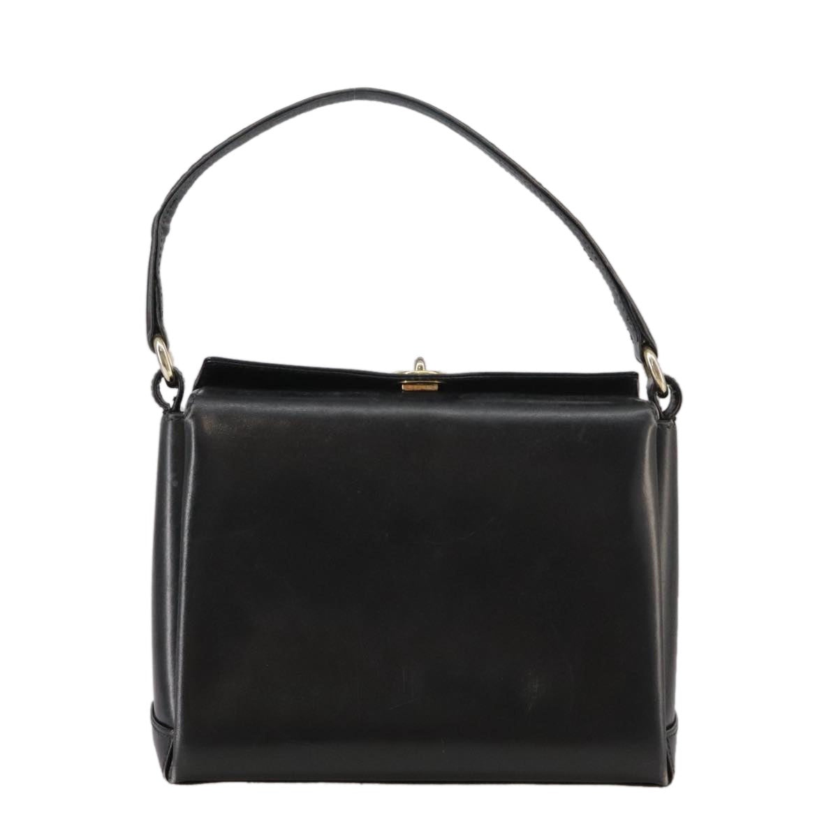 GUCCI Hand Bag Leather Black Gold - 2