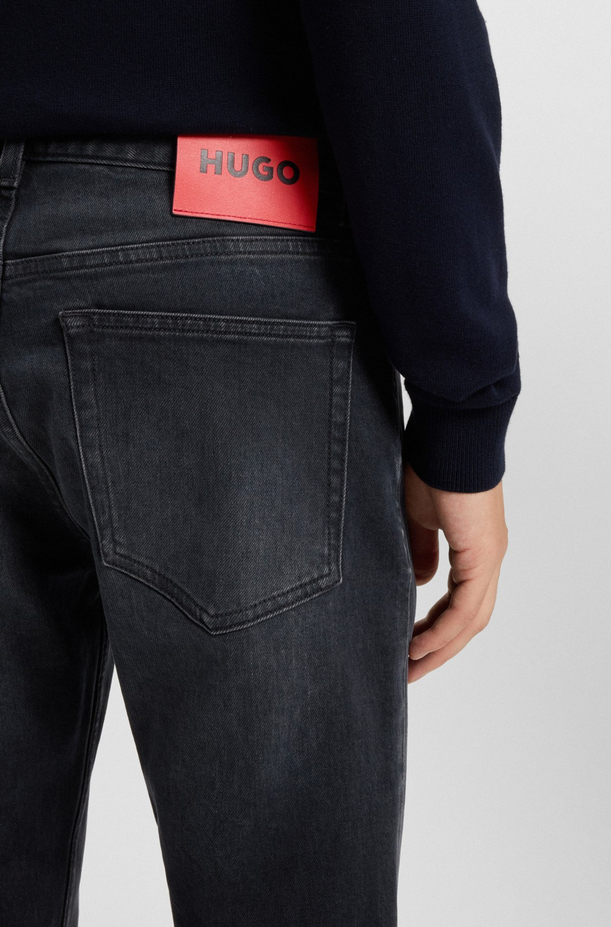 EXTRA-SLIM-FIT JEANS IN DARK-BLUE STRETCH DENIM - 5