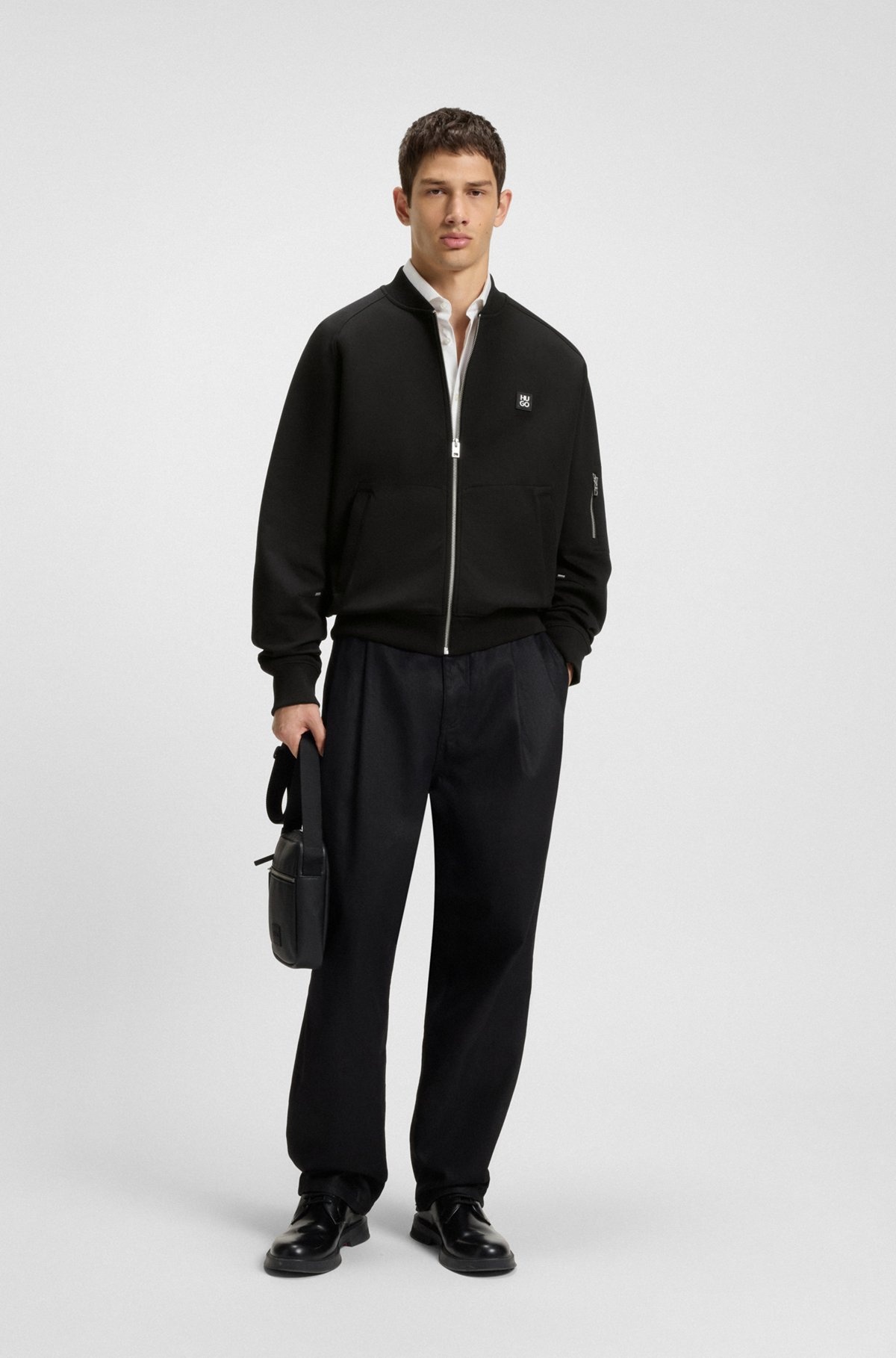 OVERSIZE-FIT BOMBER JACKET IN JERSEY - 4
