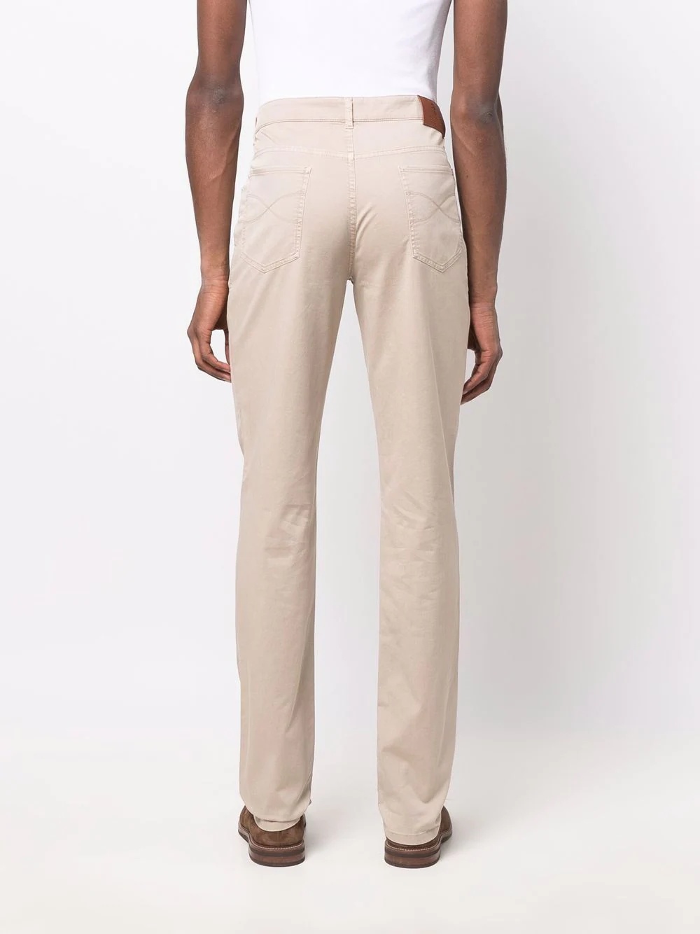 five-pocket cotton straight-leg trousers - 4