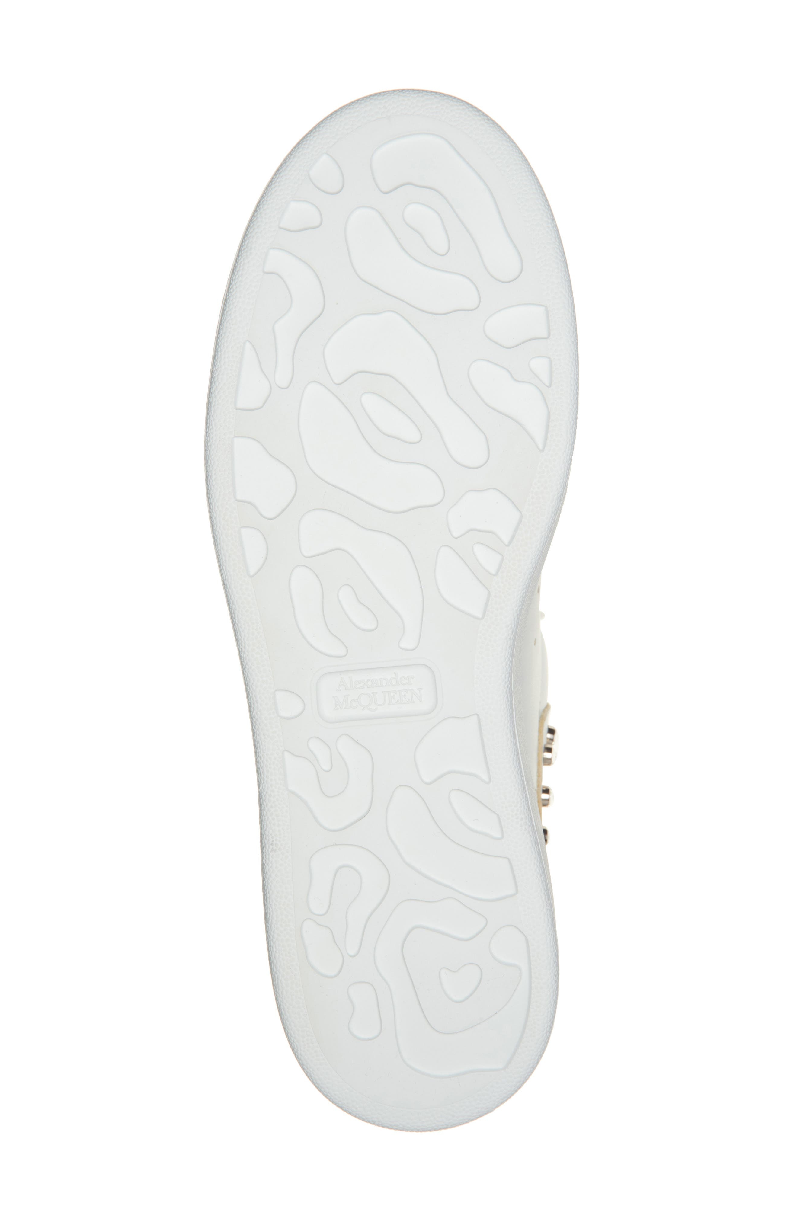 McQueen Oversized Crystal Embellished Sneaker in White/White/Crystal at Nordstrom - 6