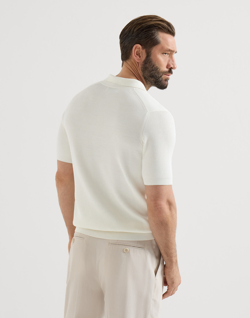 Cotton English rib knit polo 3