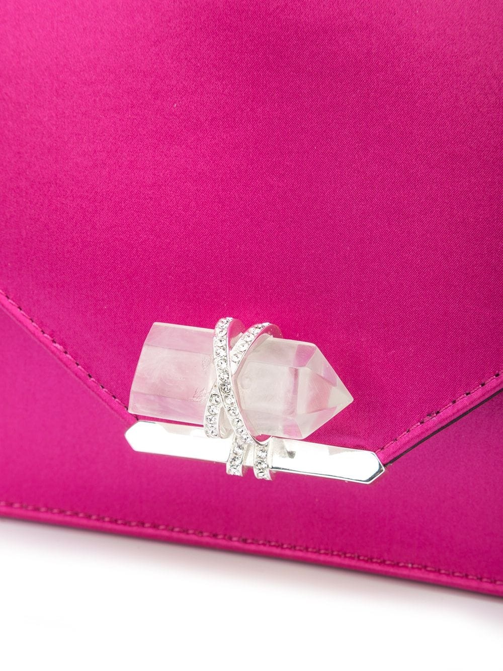 satin-effect quartz crystal shoulder bag - 4