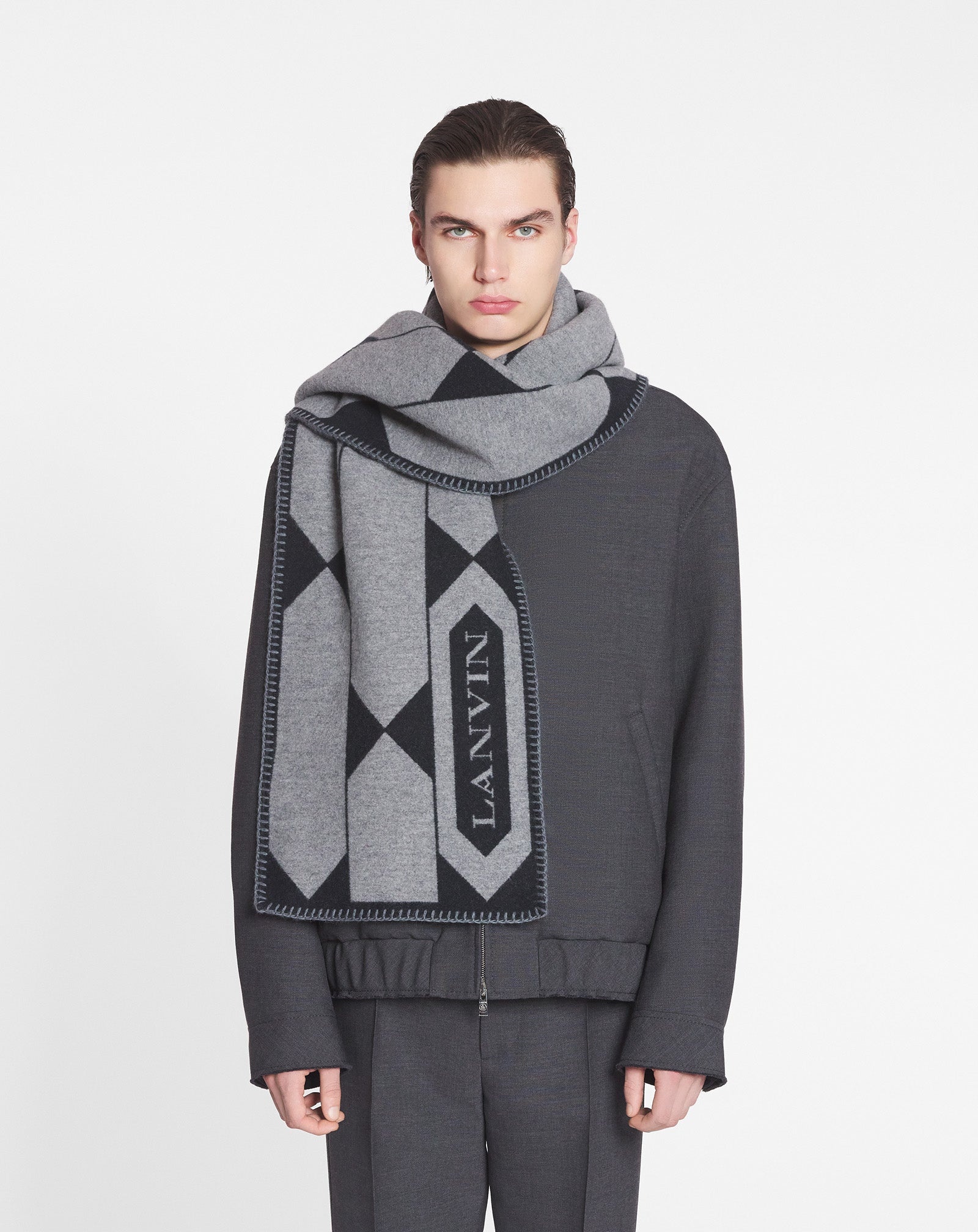 LANVIN LABEL SCARF IN WOOL - 3
